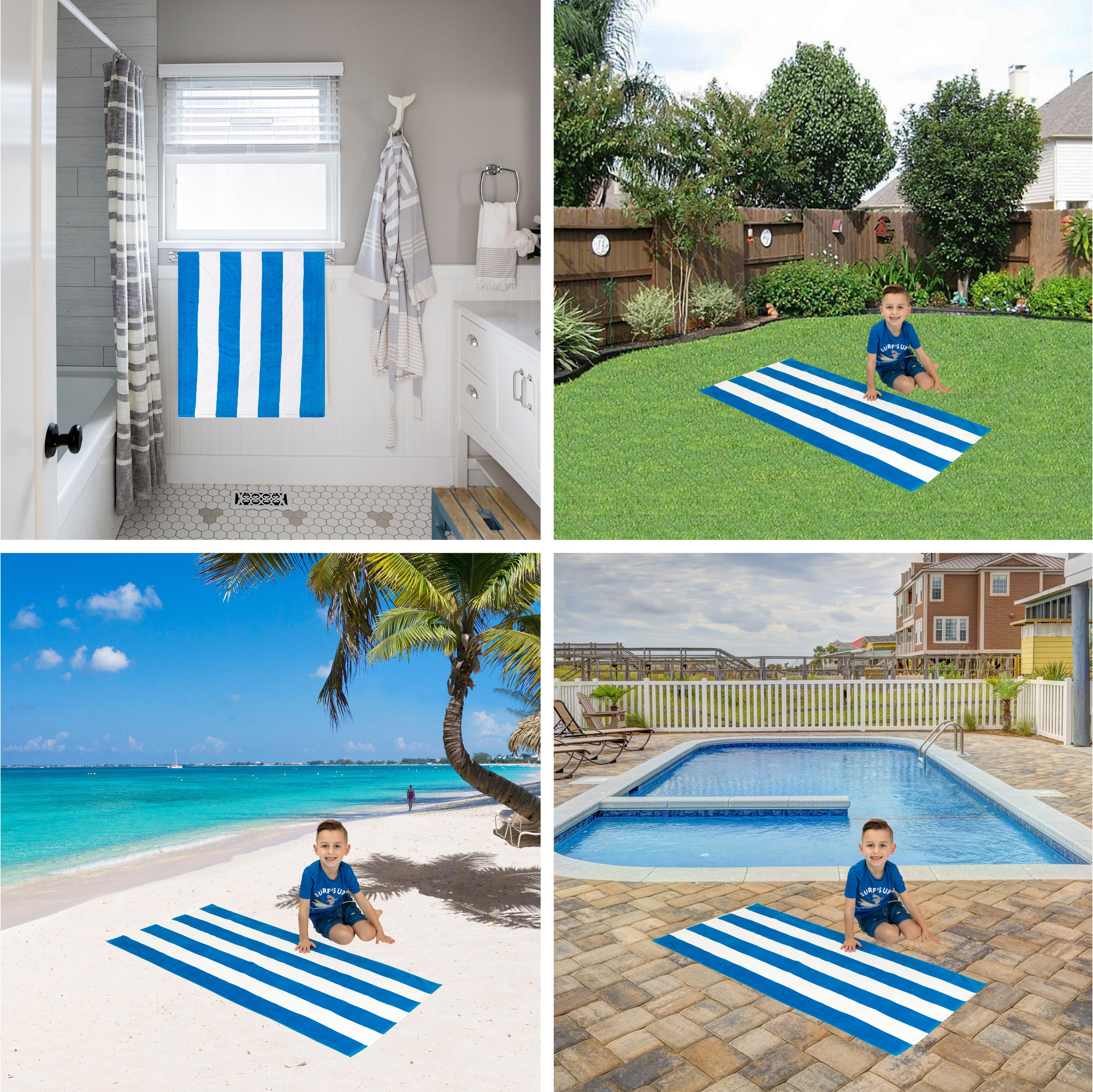 Kids 2-Piece Character and Stripe Cotton Beach Towel Bundle Set - image 10 of 11