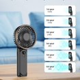 thumbnail image 5 of Yoofe Portable Handheld Fan, [Up to 4-18 Working Hours] 180° Foldable Personal Fans, USB Rechargeable Mini Hand Fan for Travel/Summer/Outdoor/Office, 6 Speeds Adjustable, LED Display,Black, 5 of 6