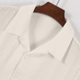thumbnail image 5 of Hinvhai Men's 2 Piece Short Set Cuban Guayabera Shirts Short Sleeve Casual Beach Outfits Set Khaki XXL(XXL), 5 of 8