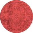 thumbnail image 1 of Ahgly Company Machine Washable Indoor Round Abstract Red Modern Area Rugs, 7' Round, 1 of 4