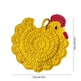thumbnail image 3 of Japceit Hand Crocheted Tea Coaster Set, Chick Themed Drink Coaster for Table Protection, Handmade Gift for Tea Lover, Kitchen, Home Decor, Unique Accessory, 3 of 6