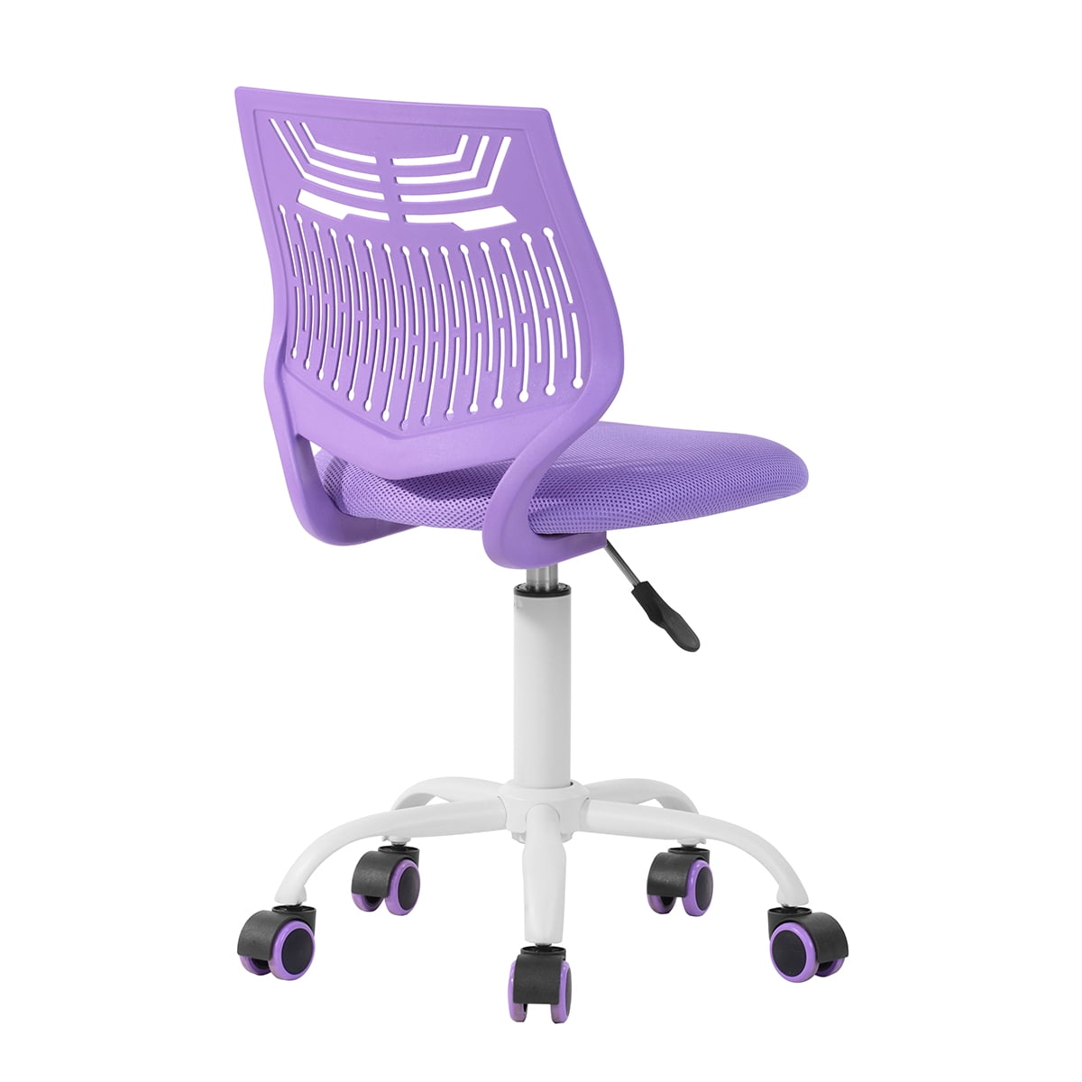 Armless Desk Chair, Adjustable Swivel Low Back Task Chair with Rolling Wheels, Ergonomic Mesh Study Chair for Kids Teens & Adults