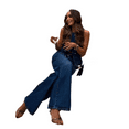thumbnail image 5 of LYMAYTER Women Jean Set Summer Denim Vest Wide Leg Set Casual Versatile Comfortable Two-Piece Outfit S-2XL, 5 of 6