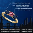 thumbnail image 2 of Gem Stone King 10K Yellow Gold Pink Tourmaline and Blue Sapphire Engagement Ring for Women | 1.72 Cttw | Round 5MM | Gemstone October Birthstone | Size 9, 2 of 6