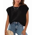 thumbnail image 3 of Womens Spring Tops Summer Shirts Crochet Cap Sleeve Sweater Pullover Cute Crew Neck Beach Cover Ups Black XL, 3 of 8