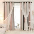thumbnail image 1 of Braveheart Hollow Star Design Double Layer Window Curtain Gauze Light Transmitting Curtain Light Blocking Drape 1x2m Rod Type, 1 of 5