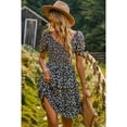 thumbnail image 4 of OUSIMEN Women's Dresses Casual Summer Print Ruffle A Line Short Sleeve Mini Floral Dress for Women, 4 of 11