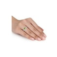 thumbnail image 4 of 1.30 Carat (Ctw) Peridot Heart Promise Ring in Sterling Silver with Accent Diamonds for Women, 4 of 6