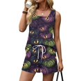 thumbnail image 5 of Halloween Short Outfits for Women 2 Piece Sets Candy Pumpkin Sleeveless Spooky Tank Tops and Castle Witch Hat Wide Leg Funny Shorts, M, 5 of 6