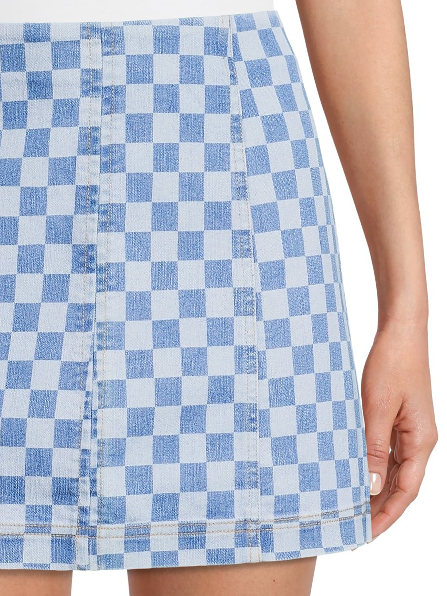 No Boundaries Juniors Seamed A-Line Mini Denim Skirt, Sizes XS