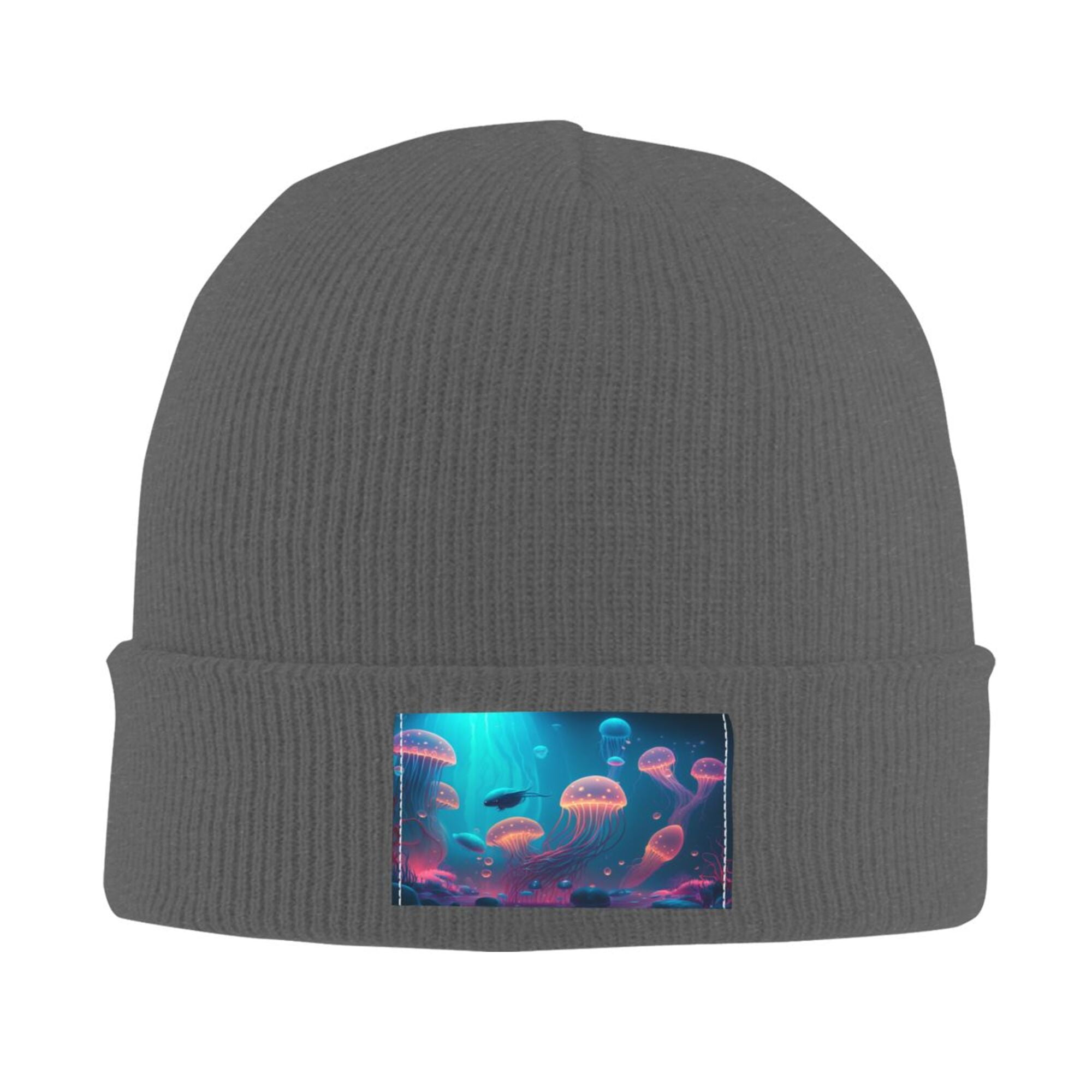 ZICANCN Neon Underwater Ocean Jellyfish Knit Beanie Hat, Winter