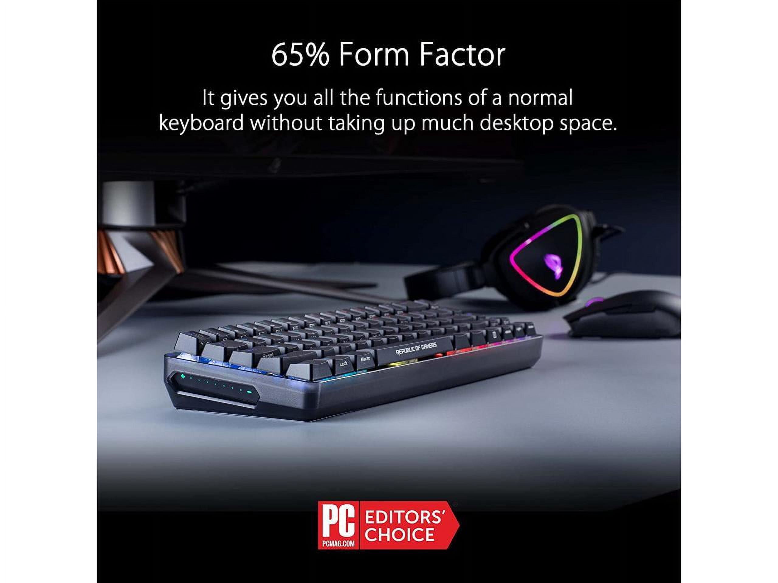 ASUS ROG Falchion NX 65% Wireless RGB Gaming Mechanical Keyboard | ROG NX Brown Tactile Switches, PBT Doubleshot Keycaps, Wired / 2.4G Hz, Touch Panel, Keyboard Cover Case, Macro Support