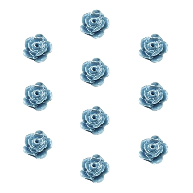 Jumpingount 10 piezas de flores artificiales para manualidades DIY, decoración de simulación de uñas epoxi, tocados, artesanía de Color sólido Ropa, zapatos y accesorios Miscelánea gris perla Jumpingount AP016401-07