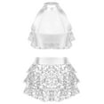 thumbnail image 2 of TSSOE Kids Girls Sleeveless Sequins Tiered Crop Top with Skirt Latin Jazz Modern Rumba Salsa Samba Silver 6, 2 of 5