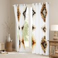 thumbnail image 3 of Manfei Southwestern Aztec Geometric Black Out Curtains,Rustic Rhombus Floral Curtains Pack of 2 (42x63 Each),White Beige Brown Bedroom Curtains For Kids,Super Cozy Room Decor, 3 of 6