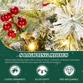 thumbnail image 5 of imerelez 2 Pack 18in Pre-Lit Snow Flocked Christmas Wreath - 60 Warm White LED Lights with 8 Modes, 140 PVC Tips with Red Berries & Pine Cones for Front Door & Wall Decor, 5 of 8