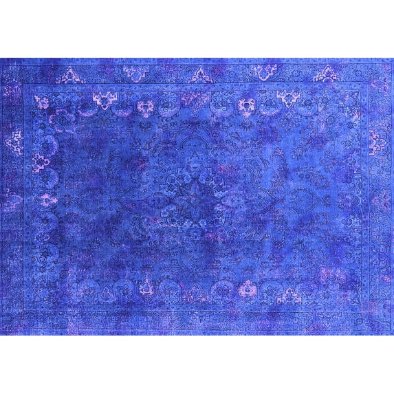 Ahgly Company Indoor Rectangle Oriental Purple Industrial Area Rugs, 7' x 10'