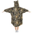thumbnail image 2 of FORMRS Wearable Blanket Hoodie with Sleeves for Kids Cozy Flannel Sweatshirt, Golden Elegance, 2 of 7