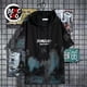 thumbnail image 3 of Japonés retro Moda Corea Splash Tinta Paisaje Pintura Camisa Gráfica De Los Hombres Y Las Mujeres De Gran Tamaño De Manga Corta Camiseta + Pantalones Pareja Más El La Parapangjing, 3 of 3