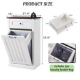 thumbnail image 3 of Aitjunz 10 Gallon Tilt Out Trash Can Cabinet with Drawer, Wooden Farmhouse Kitchen Cabinet with Hidden Trash Can Storage, White, 3 of 8