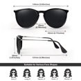thumbnail image 6 of LINVO Round Polarized Sunglasses for Women Men UV400 Vintage Retro Designer Style-2 Pairs, 6 of 7