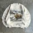 thumbnail image 4 of Vintage Bear Cabin Sweatshirt | Winter Wilderness Wildlife Pullover, 4 of 7