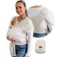 thumbnail image 1 of Elegante portabebés beige y dorado: cómodo, suave y de apoyo, cabestrillo con anillo ajustable para mamá y papá, ideal para registro de bebé, recién nacido a niño pequeño, baby shower, 1 of 5
