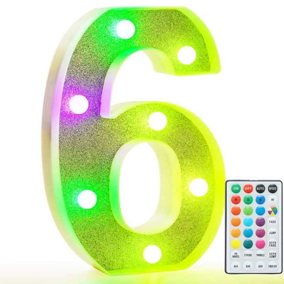 Carpa Pooqla RGB que cambia de color, número 6, con mando a distancia