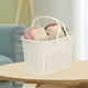 thumbnail image 2 of Cesta de baño portátil de plástico | Cesta de almacenamiento blanca y azul para baño y ducha | Organizador plegable de 27 x 18 x 18 cm | 1 unidad, 2 of 6