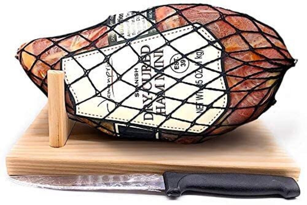 Jamonprive Spanish Serrano Ham Boneless+Ham Stand & Knife Serving Size 123g Protein per Serving 100g