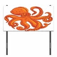 thumbnail image 3 of Octopus Headboard, Octopus Pattern Illustration Underwater World Wild Nature Themed Art Print, Upholstered Decorative Metal Bed Headboard with Memory Foam, Twin Size, Orange White, by Ambesonne, 3 of 4