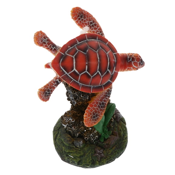 Lovely Resin Turtle Statue for Fish Tank Decor Orange Practical Desktop Decoration 1pc