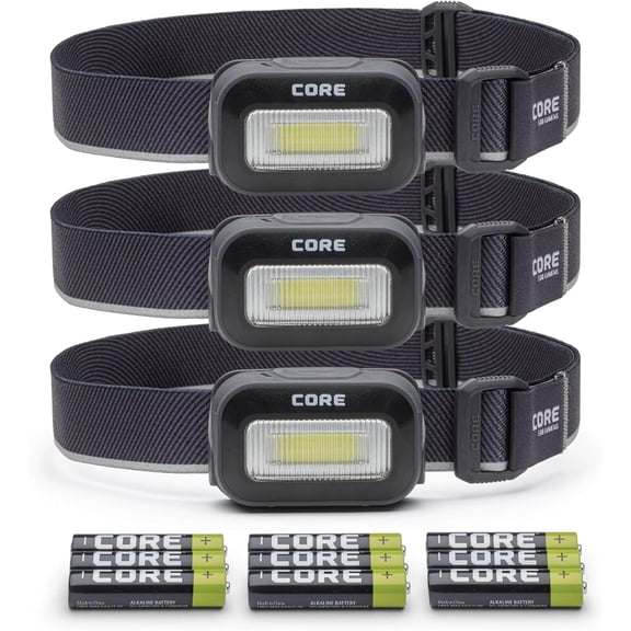 CORE 500 Lumen 3AAA Headlamp (3 Pack)