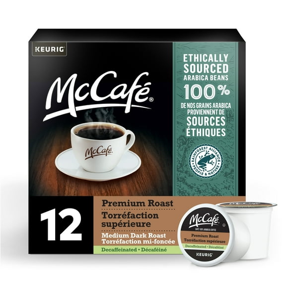 Capsules K-Cup de café de qualité supérieure McCafé, torréfaction mi-foncée, déca Boîte de 12