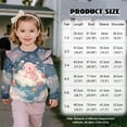 thumbnail image 2 of Xixirimido Axolotl Gifts Galaxy Print Toddler Girls Fall Winter Sweatshirt Long Sleeve Ruffle Trim Pullover Top Cute Graphic Crewneck Sweater Outfit, for 4-5T, 2 of 7