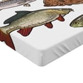 thumbnail image 2 of Ambesonne Bass Fitted Sheet 2 Pcs Set, Drawn Various Species of Fish, Queen, Multicolor, 2 of 3