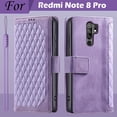 thumbnail image 1 of For Xiaomi Redmi Note 8 Pro Case Leather Wallet Phone Case for Redmi Note 8 Pro Case Redmi Note 8 Pro Cover Flip Coque Fundas Style 1 Purple Redmi Note 8 Pro, 1 of 6
