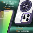 thumbnail image 6 of Dteck Clear Magnetic Case for iPhone 13 Pro,Shockproof TPU 360°Rotatable Ring Stand Case Compatible with MagSafe Transparent PC Back Cover for iPhone 13 Pro,Purple, 6 of 8