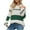 Green, variant on Aoochasliy Womens Sweaters Clothes Pullover Long Sleeves Matching Round Neck Stripe Tops Blouse Knitted