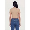 thumbnail image 4 of Women's Ribbed Knit Button Front Crop Top, 4 of 4