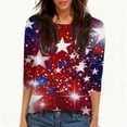 thumbnail image 4 of Hogleaql Women’s 250th Anniversary Usa Shirt 3/4 Sleeve Crew Neck Usa 1776-2026 T-Shirt Independence Day Patriotic Fashion Blouse Wine XL, 4 of 5