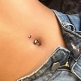 thumbnail image 6 of Real Solid G23 Titanium Belly Button Rings - 14G Internally Threaded 10mm Belly Ring Round  Star Teardrop CZ Navel Rings for Women, 6 of 12