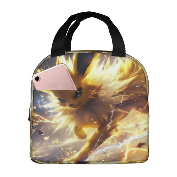 Eevee Lunch Bags Insulated Lunch Box Reusable Cooler Tote Bag with Front Pocket for Women Men Adults Work Picnic Travel 8.5 x 5 x 8 inch