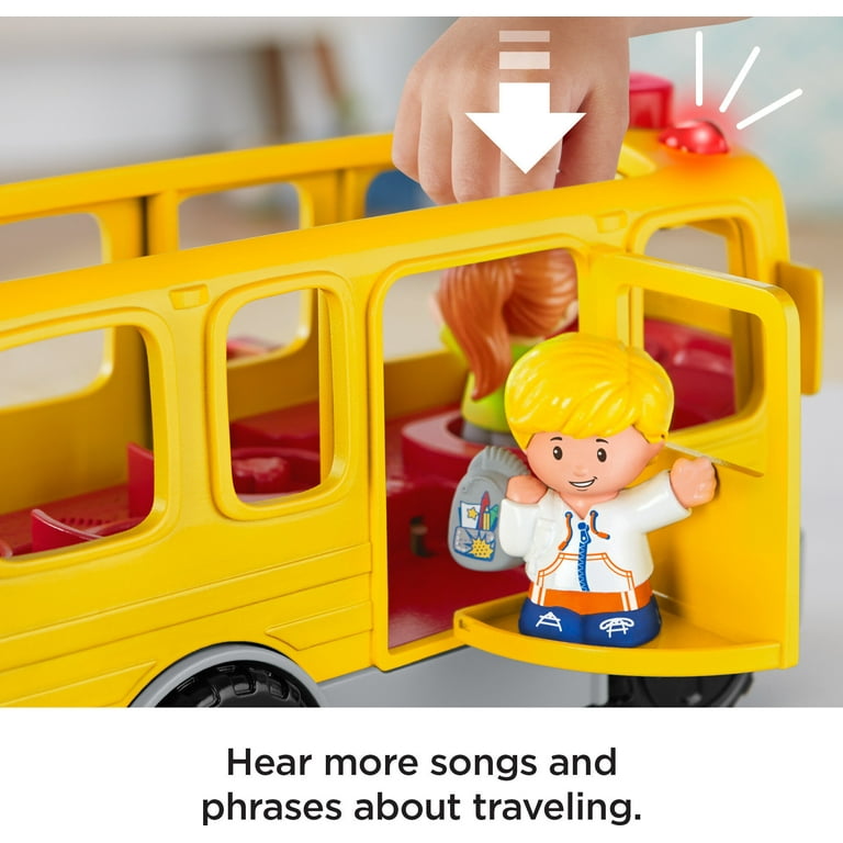 Fisher-Price Little People Sit with Me School Bus Musical Toddler Toy  Vehicle & 2 Figures 
