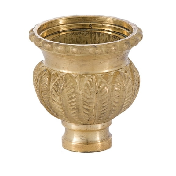 B&P Lamp® Cast Brass Candle Cup with Fern Design