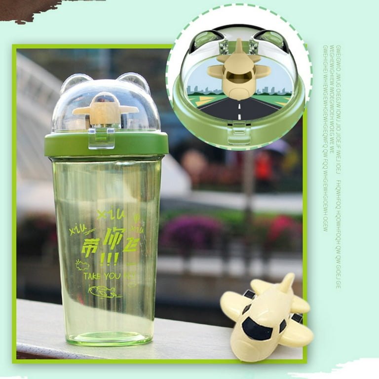 Funny Water Bottle With Airplane Portable Kids Water Bottle With Lid for  School Kids Girls and Boys Dark Blue 