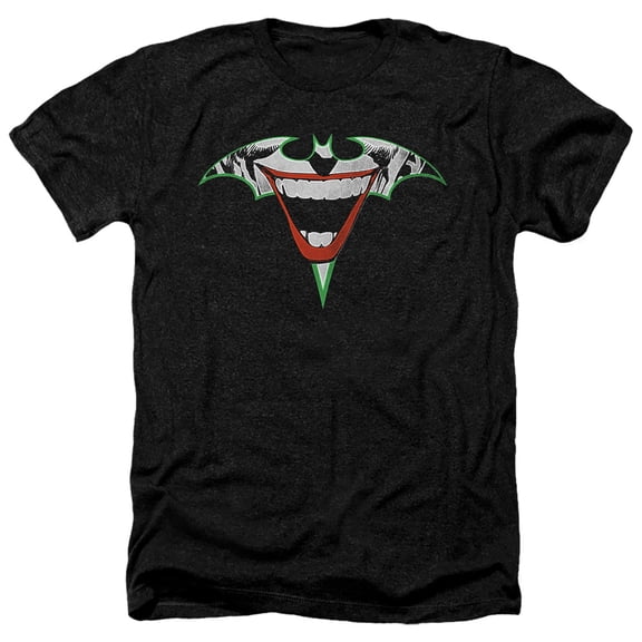 Batman Joker Bat Logo Adult Heather Black