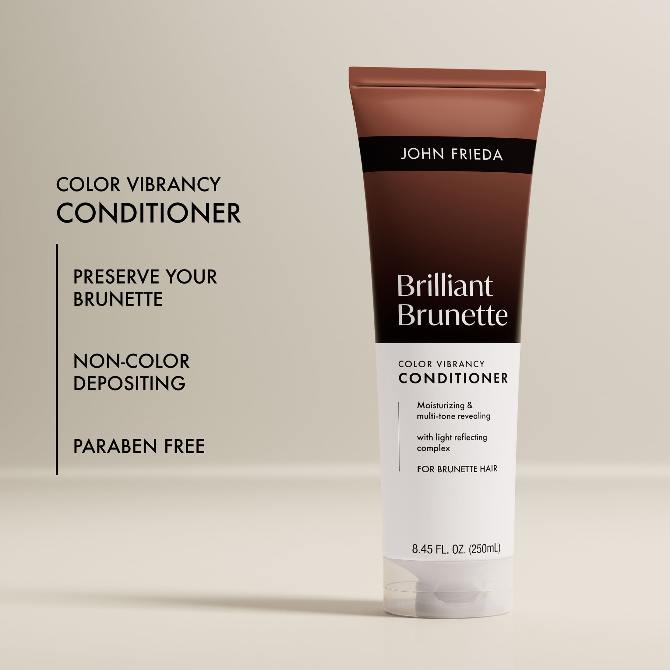 John Frieda Brilliant Brunette Color Vibrancy Conditioner, Brown Hair Conditioner, 8.45 fl oz