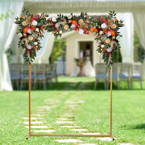 Wedding Arch Stand with Bases,Easy Assembly Square Garden Arch Metal Abor for Birthday Parties