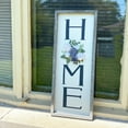 thumbnail image 5 of Farmhouse HOME Sign with Felt Flower, Home Plaque Wall Hanging Sign 21.7x8.6, Rustic Grey, 5 of 5